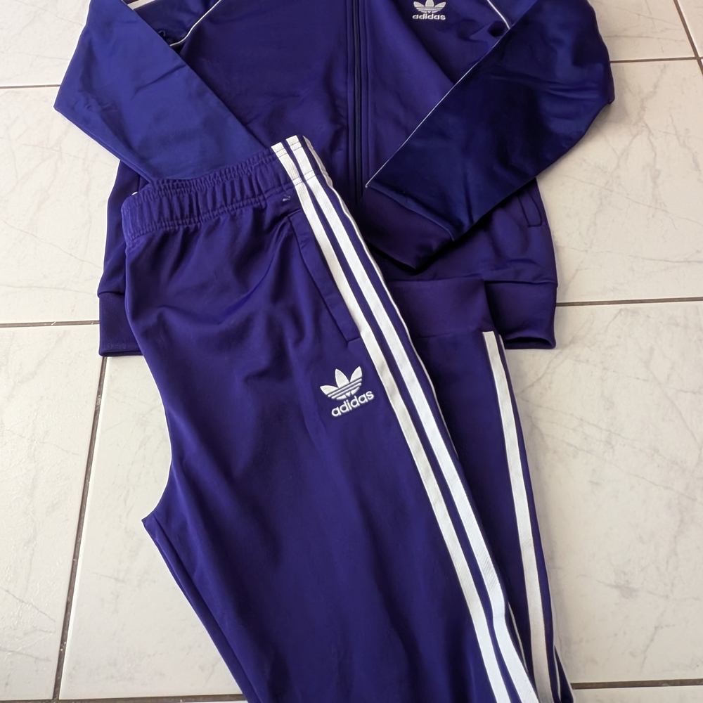 Adidas Kids Joggers in Deep Purple